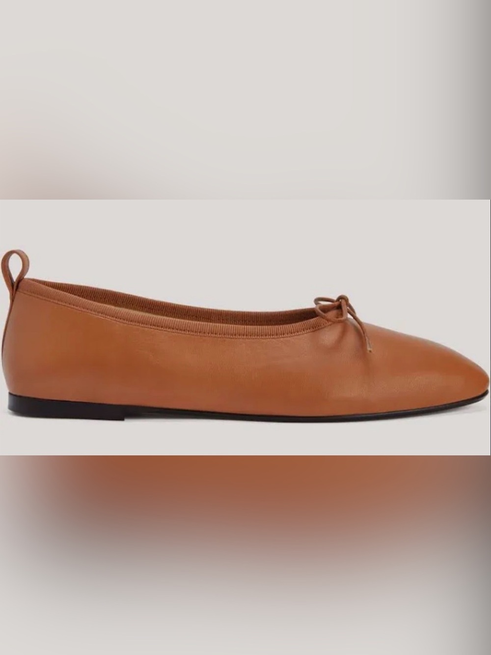 (NWOB) EVERLANE sz 8 leather Made in Italy Ballet Flat in toasted almond (new!)